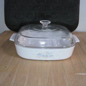 2.5 Qt. FLOWER BASKET Corning Ware Casserole 10" x 10" A-10-B with A-12-C  Lid